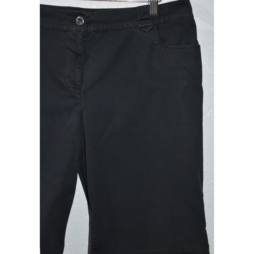 Chicos Black Bermuda Shorts Womens Size‎ 2 Short Cotton Stretch 5 Pocket Twill